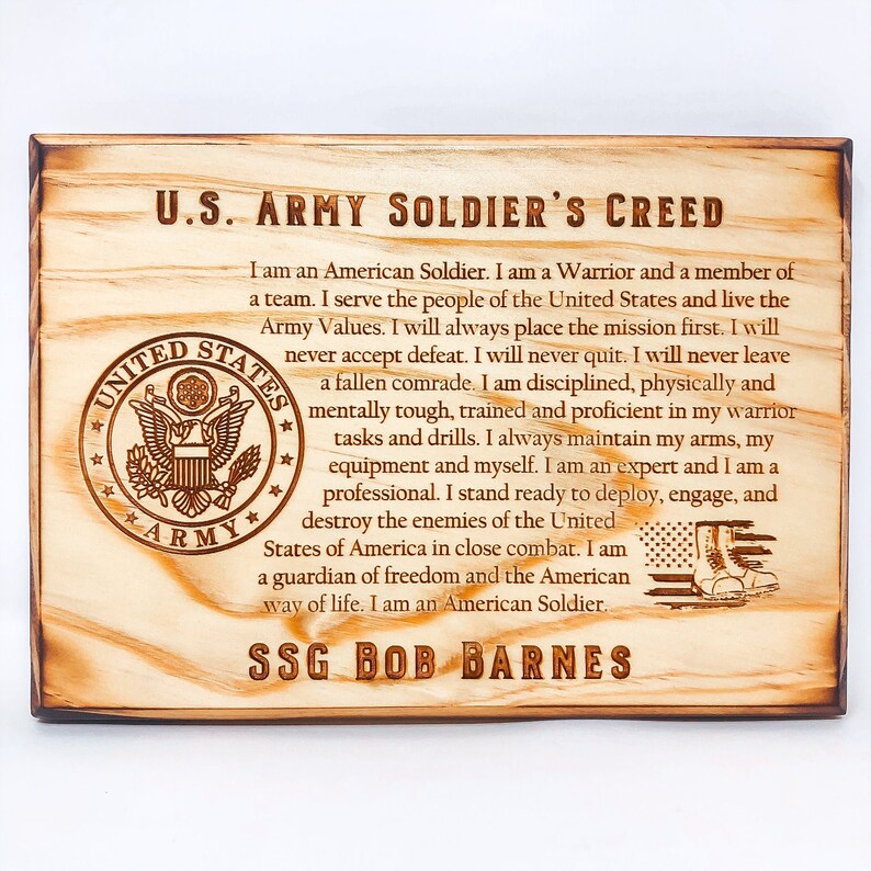 Personalized Military Gift Military Plaque Patriotic Decor Etsy