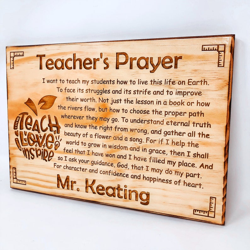 Personalized Teacher's Prayer Plaque Retirement Gift Etsy