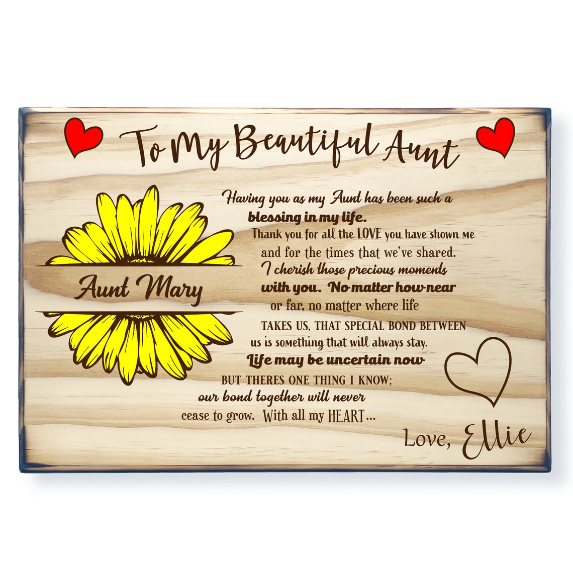 Personalized to My Aunt Plaque Aunt Gift Gifts for Aunts Etsy