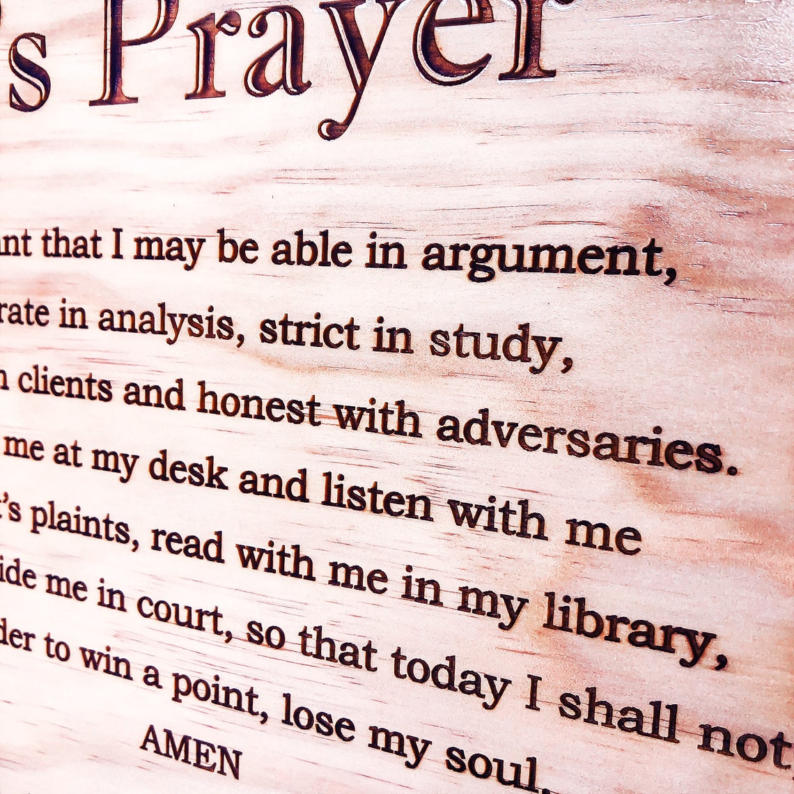 Personalized Lawyer Prayer Plaque Lawyer Gift Attorney Etsy