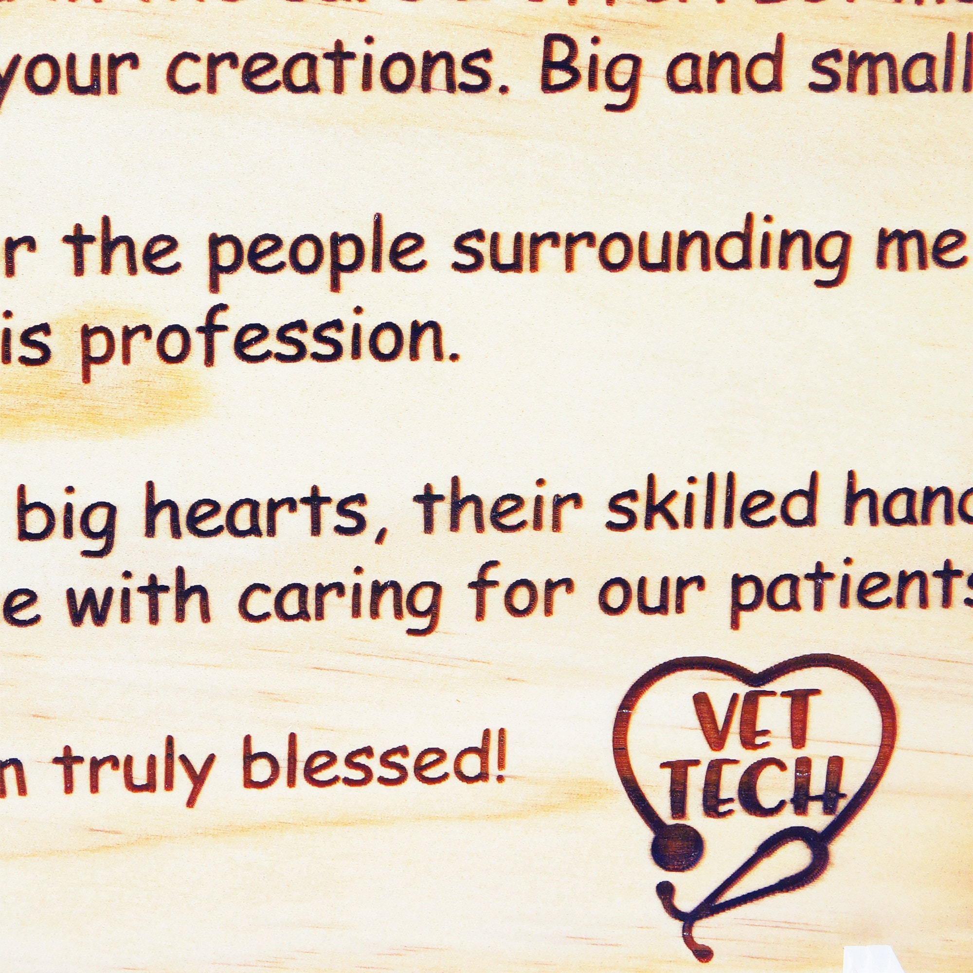 Vet Tech Prayer Plaque Veterinary Technician Appreciation Etsy