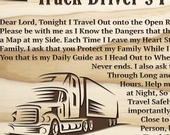 Personalized Truck Driver's Prayer Plaque Truck Driver's Gift, Truckers  Prayer, Long Haul Driver Gifts, Trucker Sign, Trucking Company Gift 
