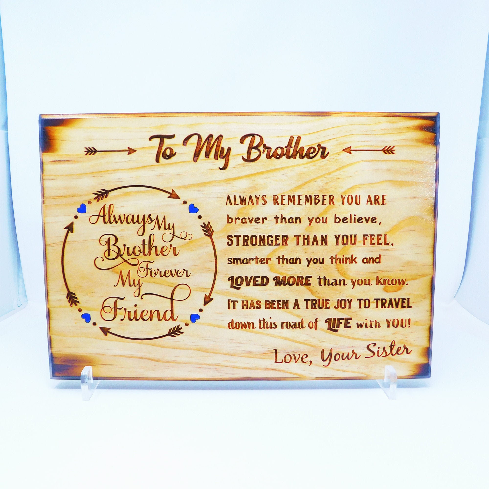 Personalized To My Brother Plaque Gift for Brother Birthday Etsy