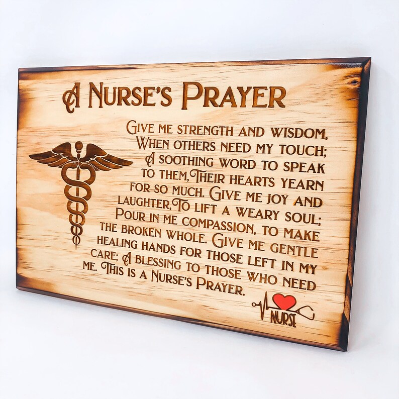 Personalized Nurse Prayer Sign Prayer Plaque RN Gifts LPN Etsy