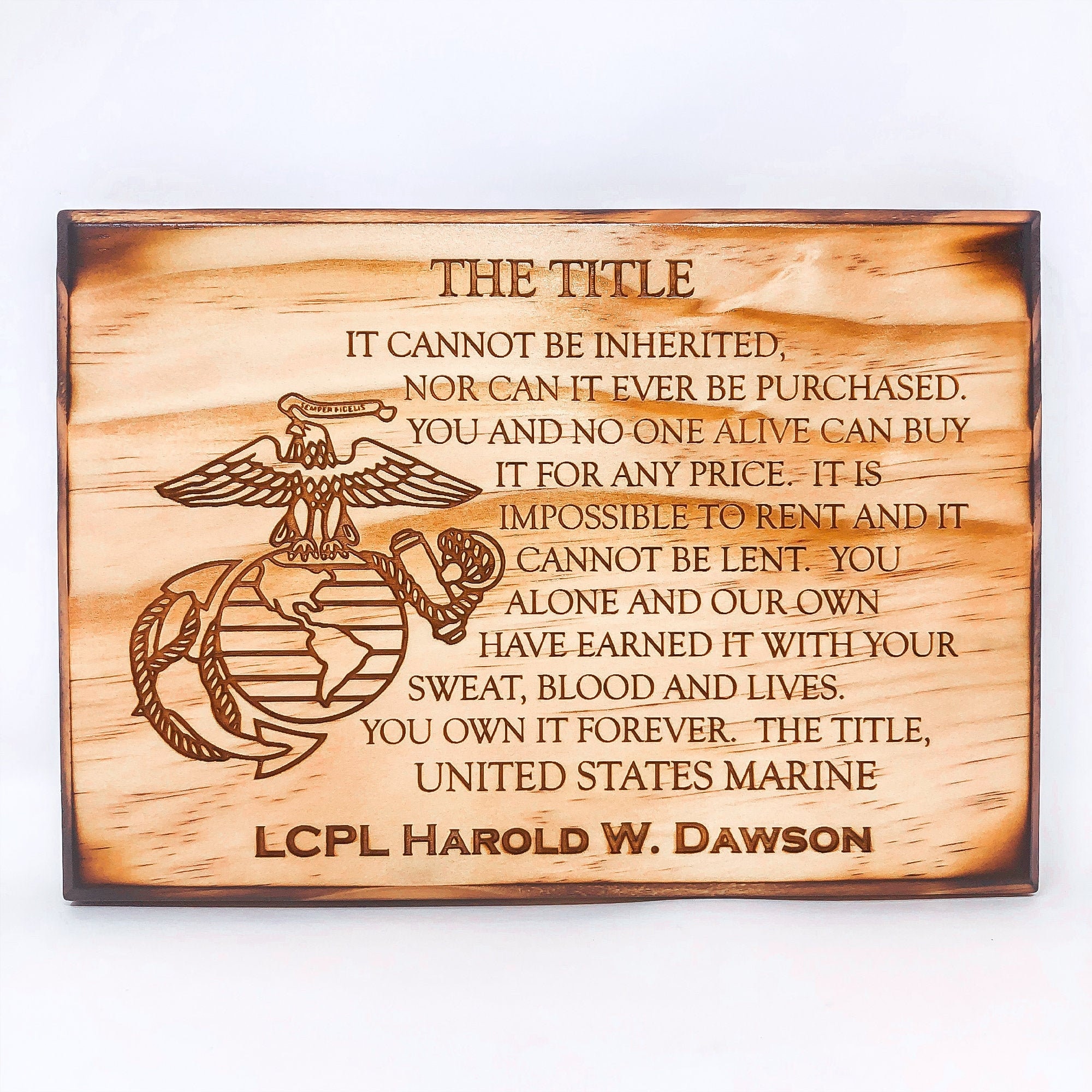 Personalized Military Gift Military Plaque Patriotic Decor Etsy