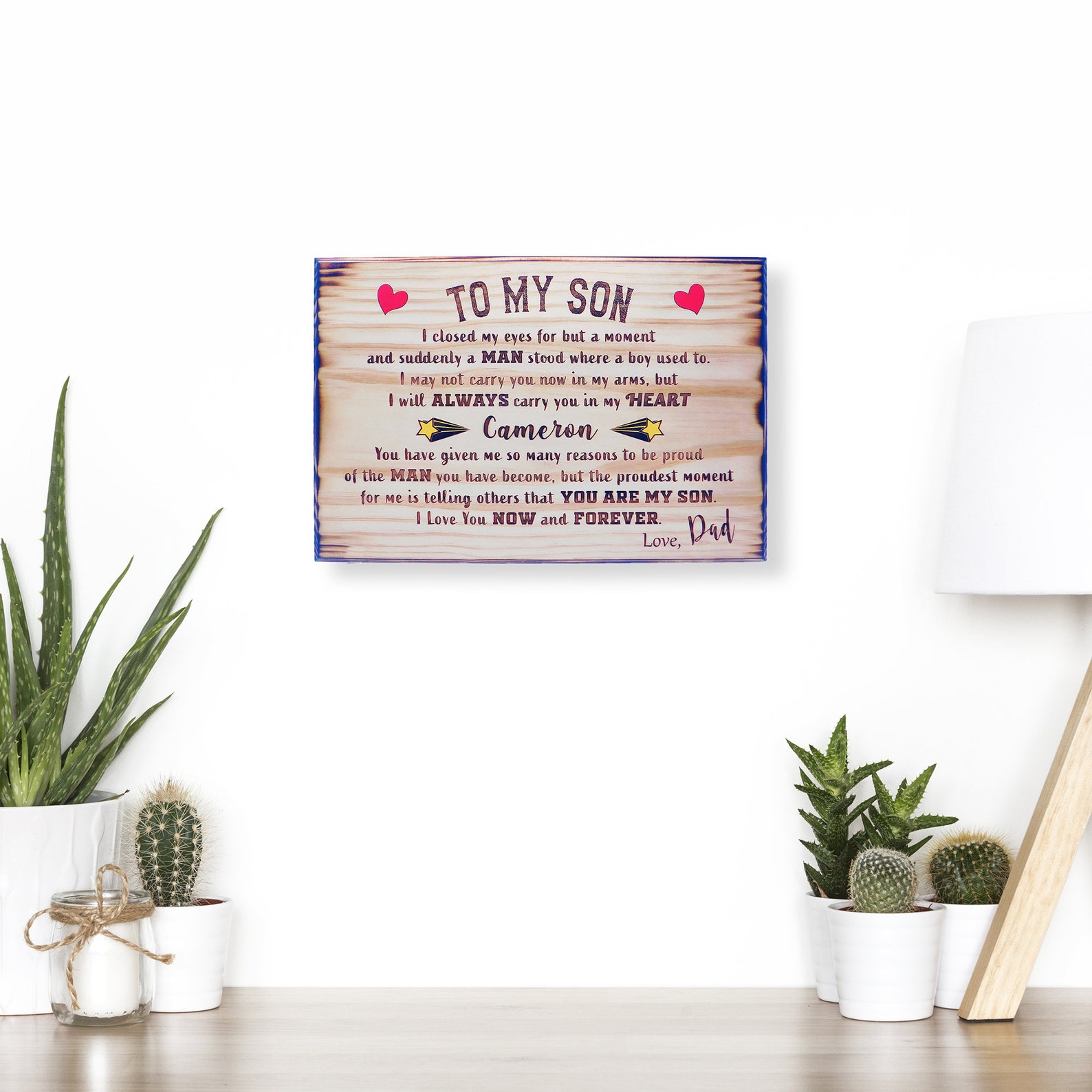 Personalized to My Son Plaque Parents to Son Son Birthday Etsy