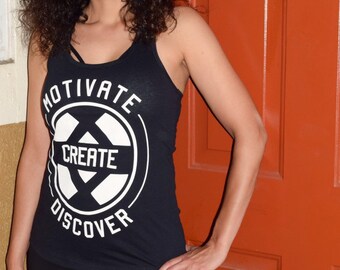 Female Small MCD Racerback Tank Top - Black