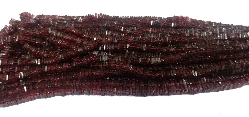 Red Garnet Square Beads Strand Indian Garnet Beads Garnet Square Beads Plain Garnet Beads Garnet Heishi Beads