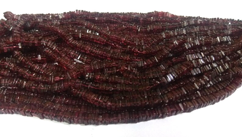 Red Garnet Square Beads Strand Indian Garnet Beads Garnet Square Beads Plain Garnet Beads Garnet Heishi Beads