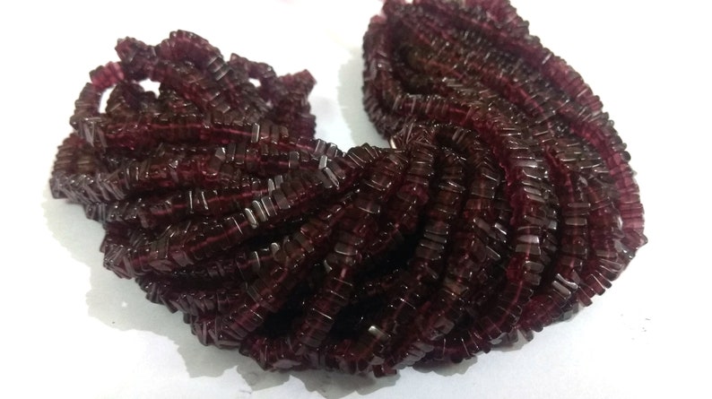 Red Garnet Square Beads Strand Indian Garnet Beads Garnet Square Beads Plain Garnet Beads Garnet Heishi Beads