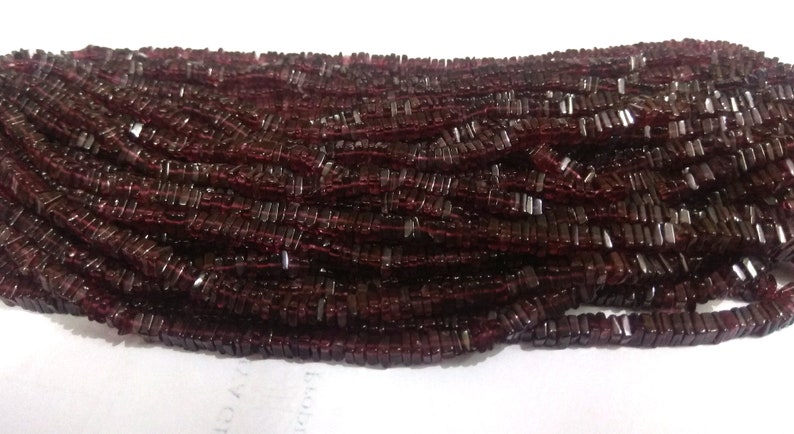 Red Garnet Square Beads Strand Indian Garnet Beads Garnet Square Beads Plain Garnet Beads Garnet Heishi Beads