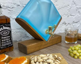Personalized Whiskey Dispenser, Wooden Home Bar Decanter, Gift