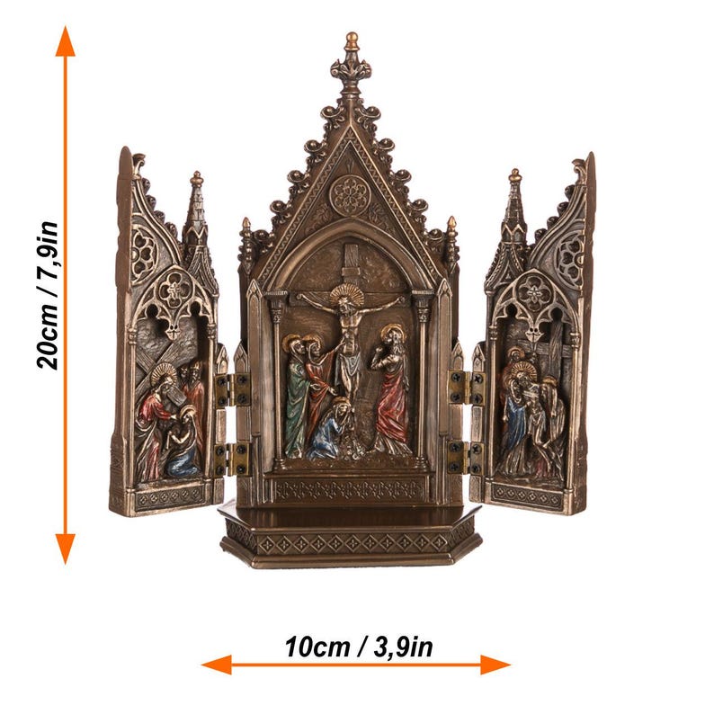 Catholic Triptych Shrine Crucifix Altar Sacred Jesus Chapel Gothic ...
