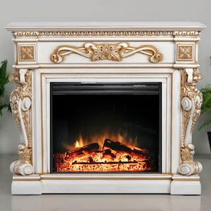 Decorative fireplace, Fireplace cladding, Home decor, Wooden fireplace, Handmade furniture, Electric fireplace, Furniture, Firepit