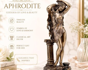 Aphrodite Goddess Statue Greek Mythology Sculpture Romantic Female Figurine Classical Bronze Style Home Decor Luxury Gift Art for Her Decor