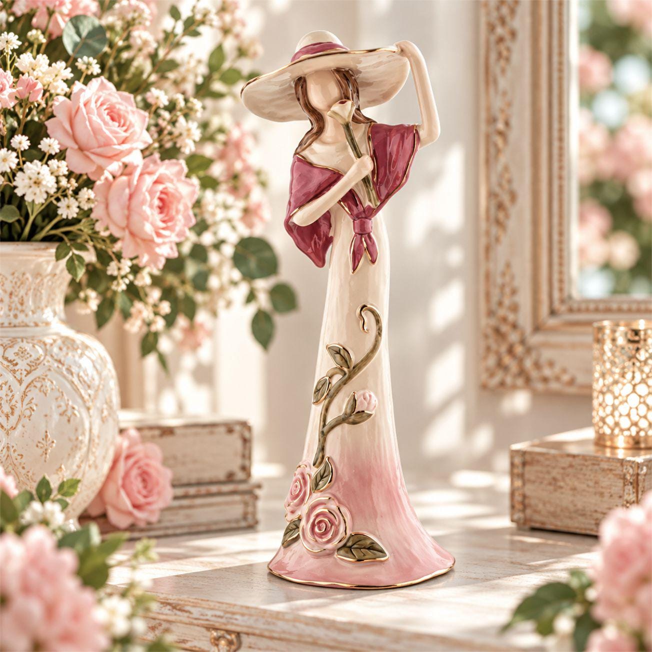 Lady in Red Dress Figurines - Etsy Denmark