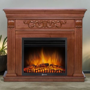 Fireplace, Fireplace screen, Mantel, Home decor, Wooden fireplace, Handmade furniture, Electric fireplace, Furniture, Firepit