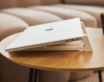 Wooden Laptop Stand Minimalist Laptop Riser Ergonomic Desk Stand Universal MacBook Holder Home Office Decor
