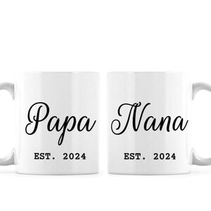 Papa Nana Grandparents Custom Mug Gift, Personalized New Grandparents Pregnancy Annoucement Gift for New Grandpa, New Grandma, Christmas