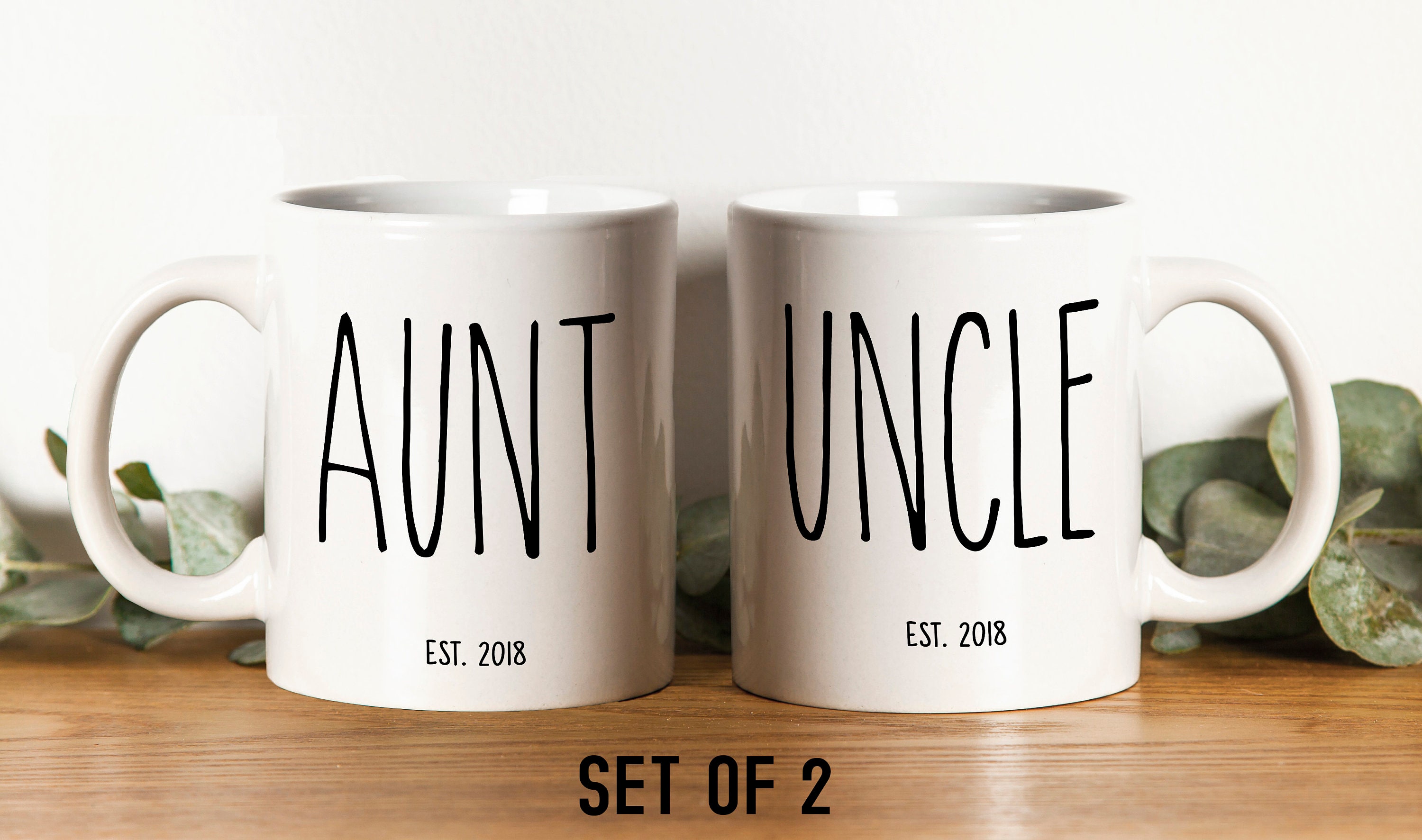 Set Aunt And Uncle Mugs New Aunt And New Uncle Gifts New Etsy