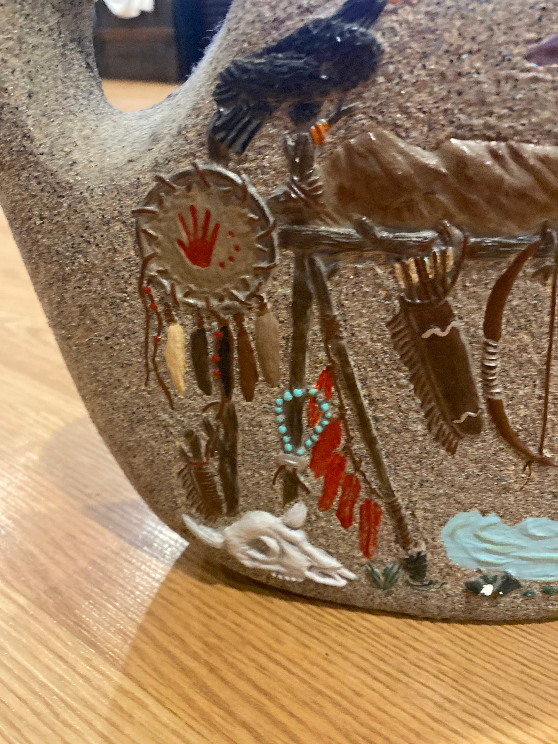 Vintage Sand Art Pottery Water Vase Native American Pueblo Etsy
