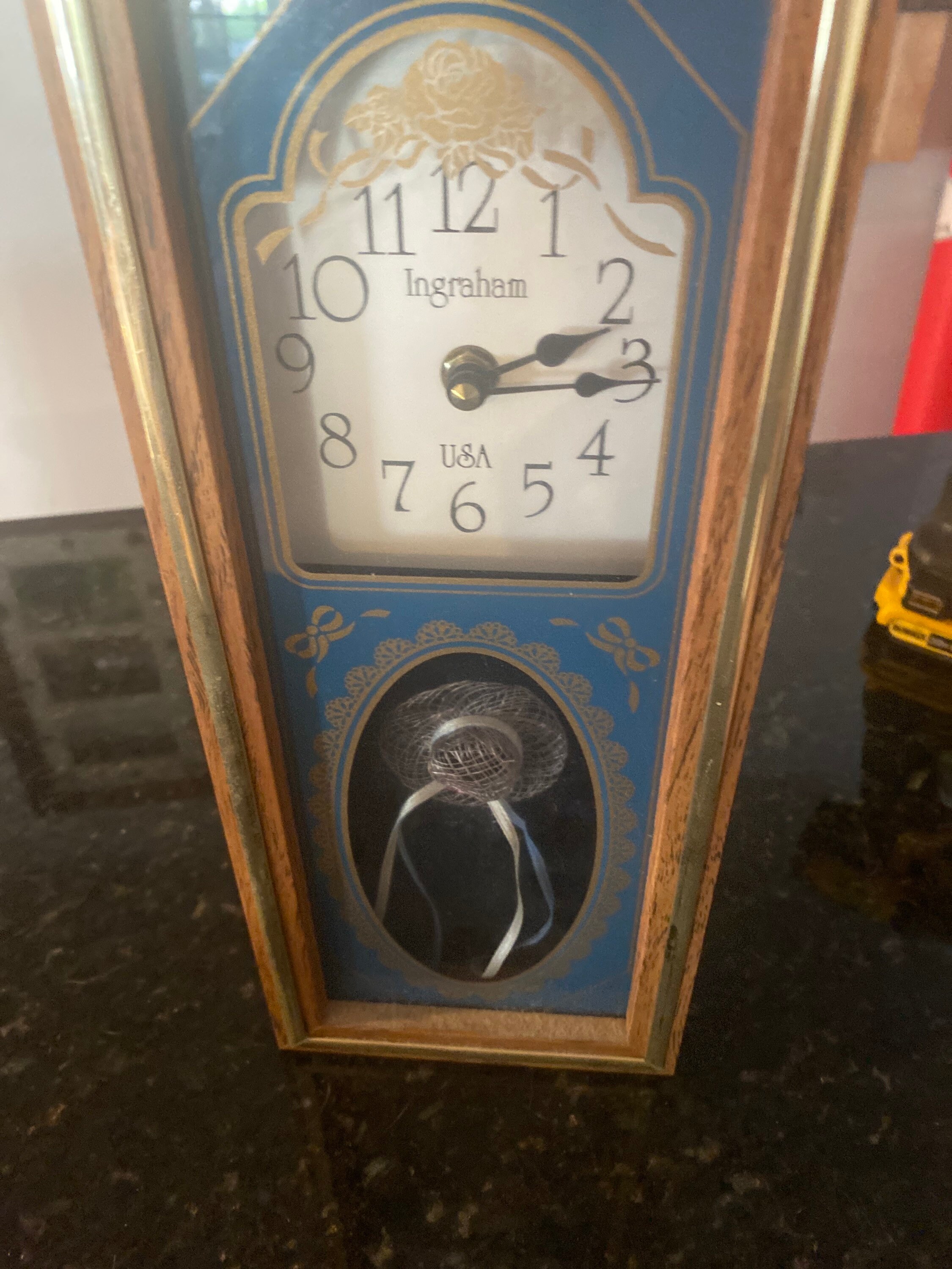 VTG Ingraham USA Wooden Wall Clock with Hat Inside Frame Etsy