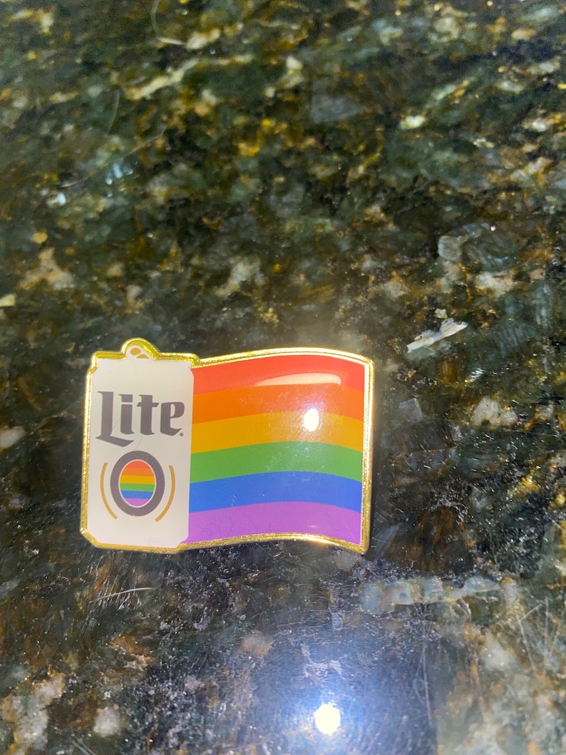 Miller Lite LGBTQ Pride Flag Lapel Pin Limited Promo Etsy