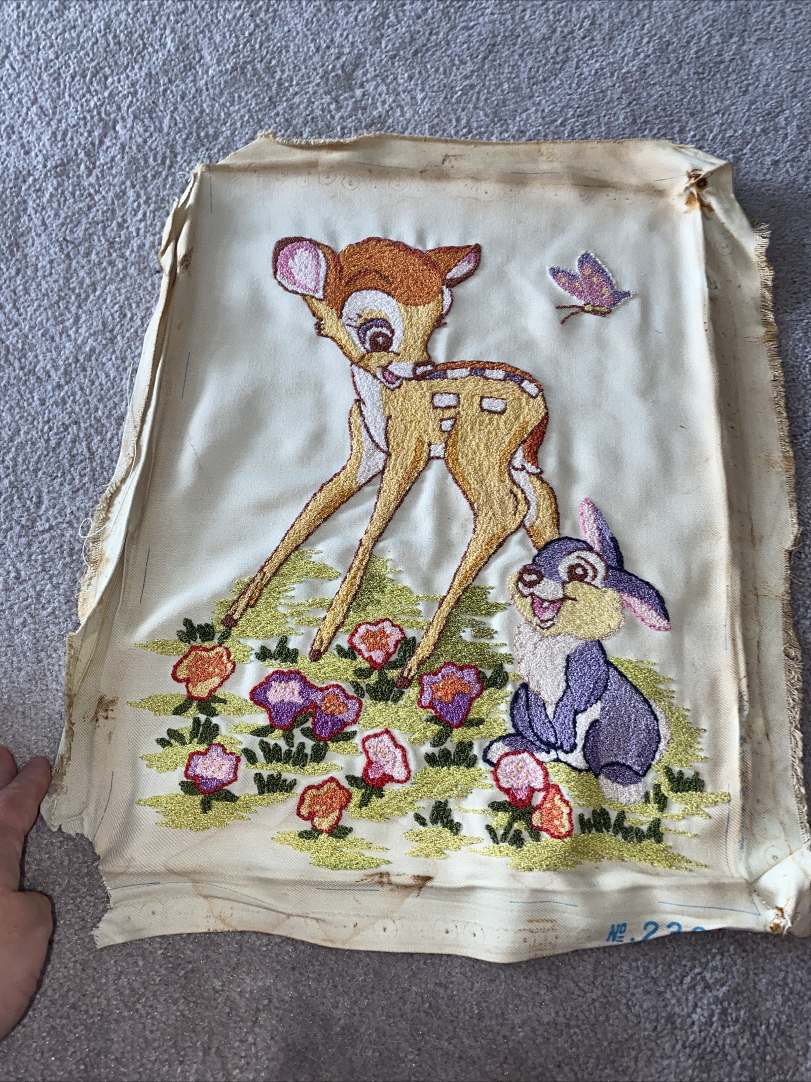 Vintage Tokyo Bunka Bambi & Thumper Embroidery Needlework Finished