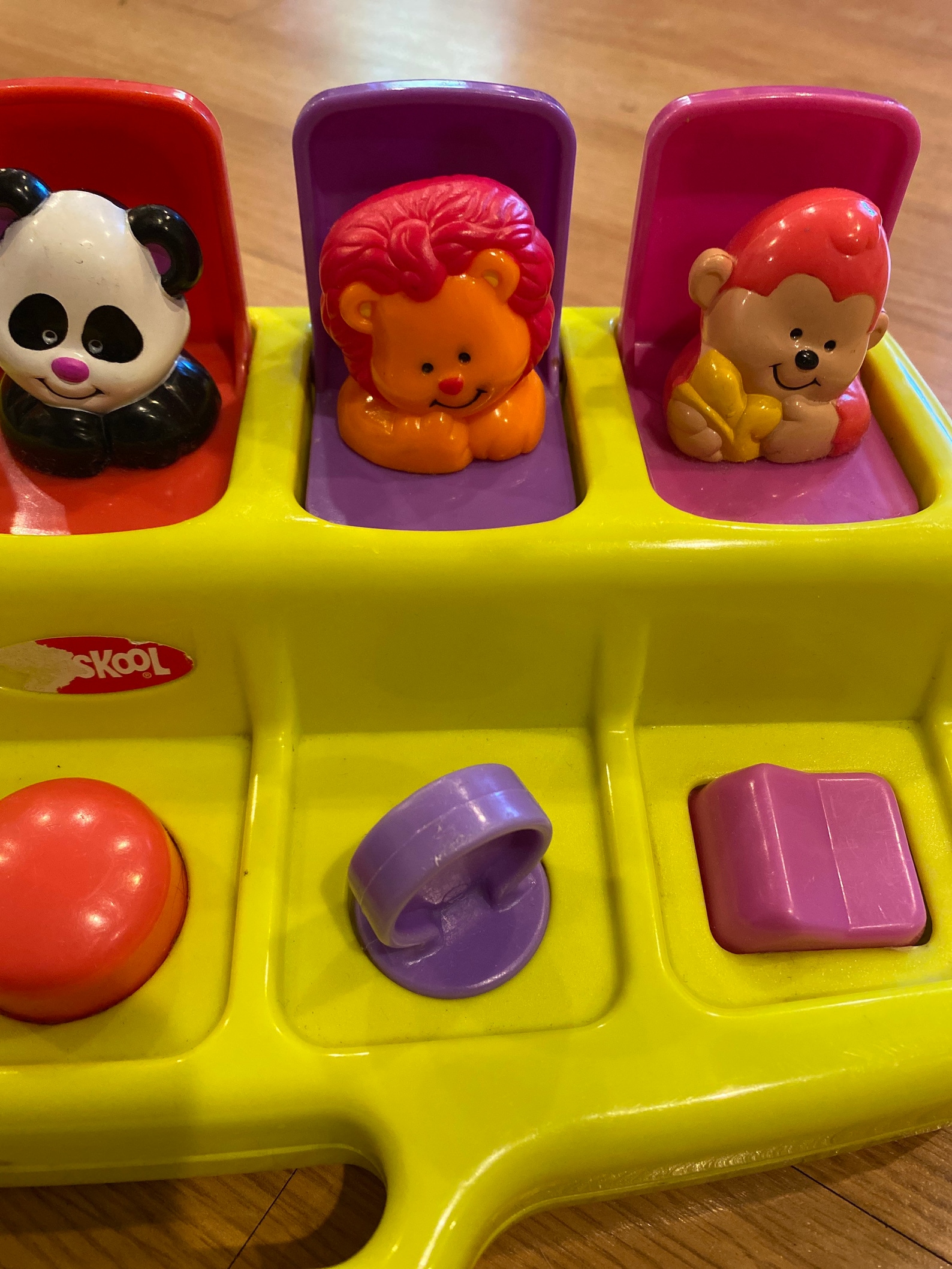 Vintage 1995 Hasbro Playskool Zoo Animal Pop Up Toy Yellow Etsy