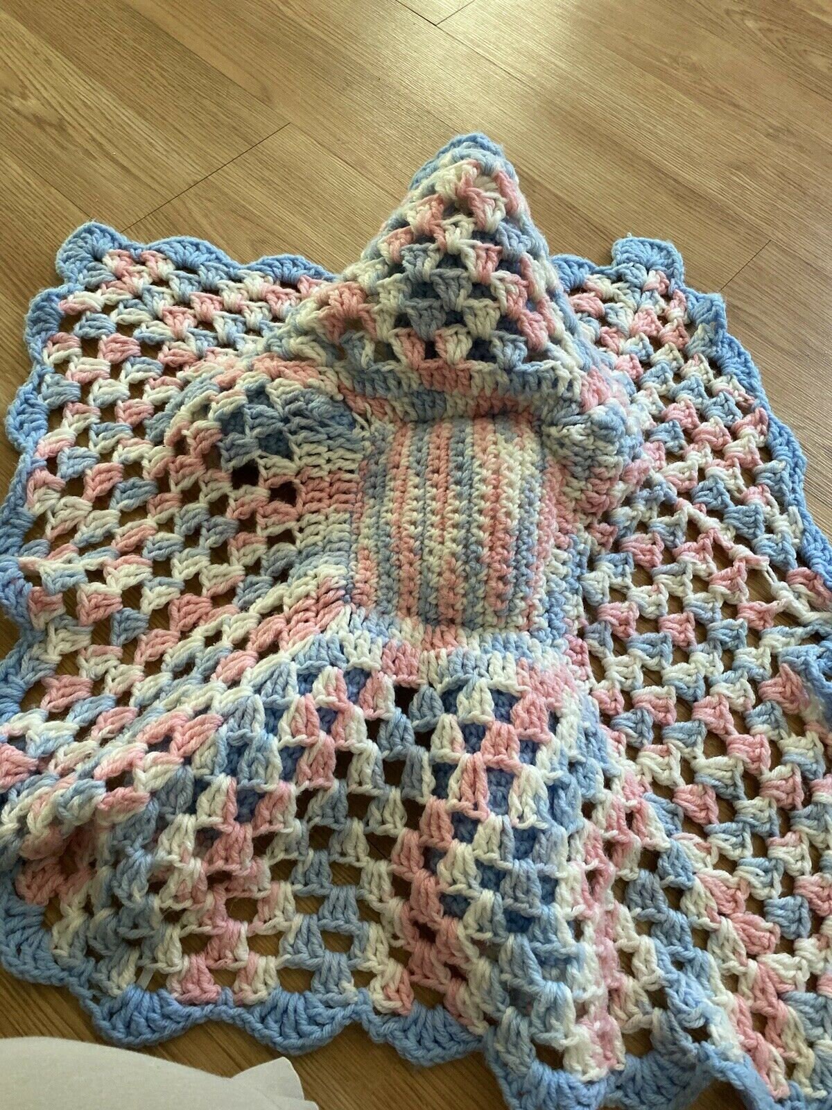 Vintage Hand Made Crochet Knit Blanket Baby Doll Mid Century Etsy