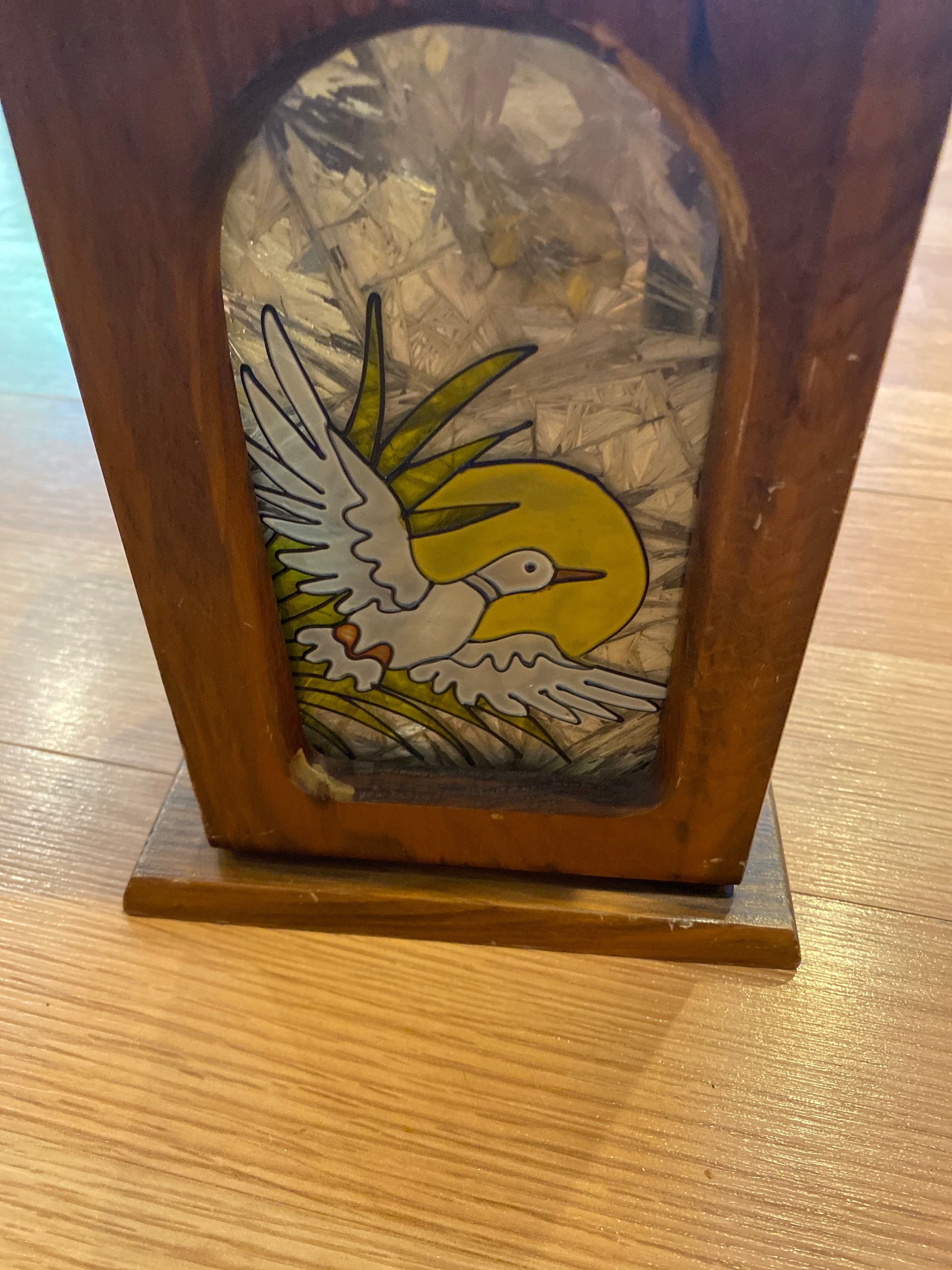 Vintage Wooden Box Stained Glass Candle Holder Wall Sconce Etsy