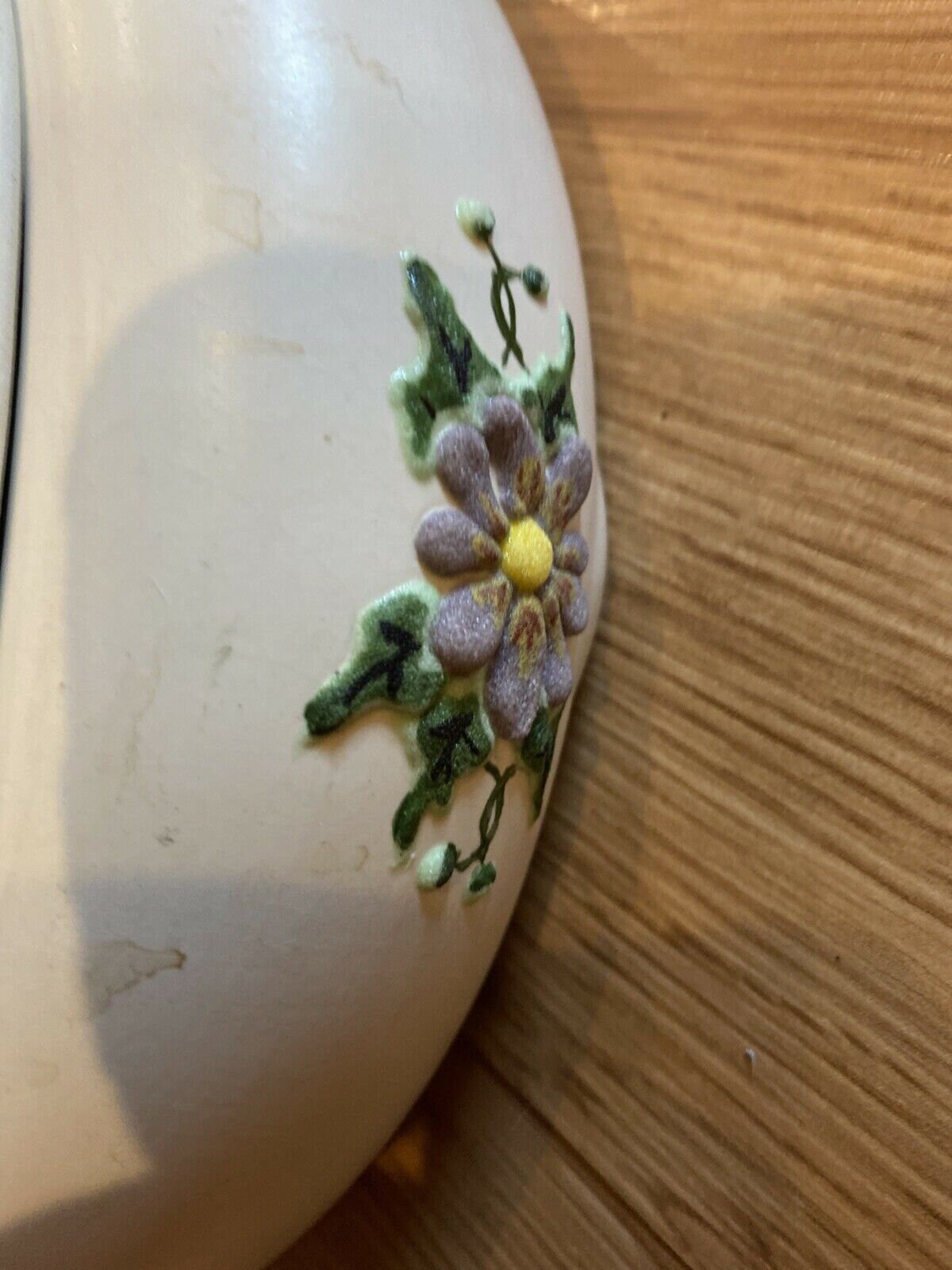 Vintage Arnel's Ceramic Bowl With Lid Hand Painted Flowers Etsy
