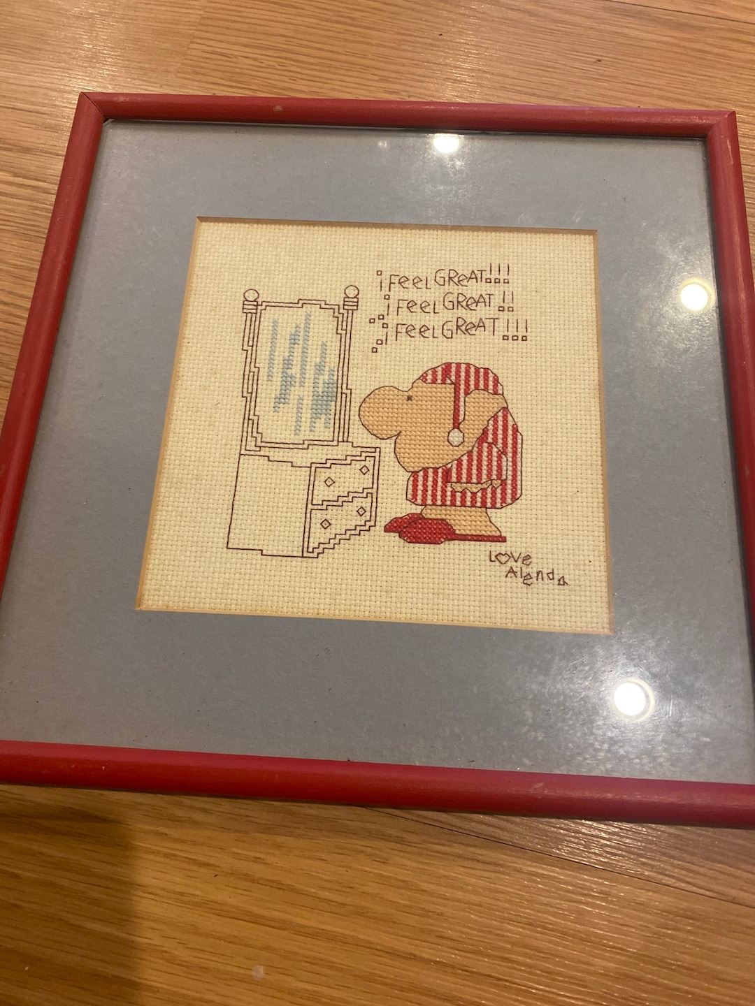 Vintage Ziggy Cross Stitch Art Finished Frames Needlework Motivational