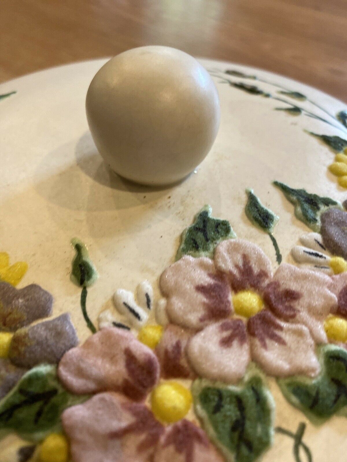 Vintage Arnel's Ceramic Bowl With Lid Hand Painted Flowers Etsy