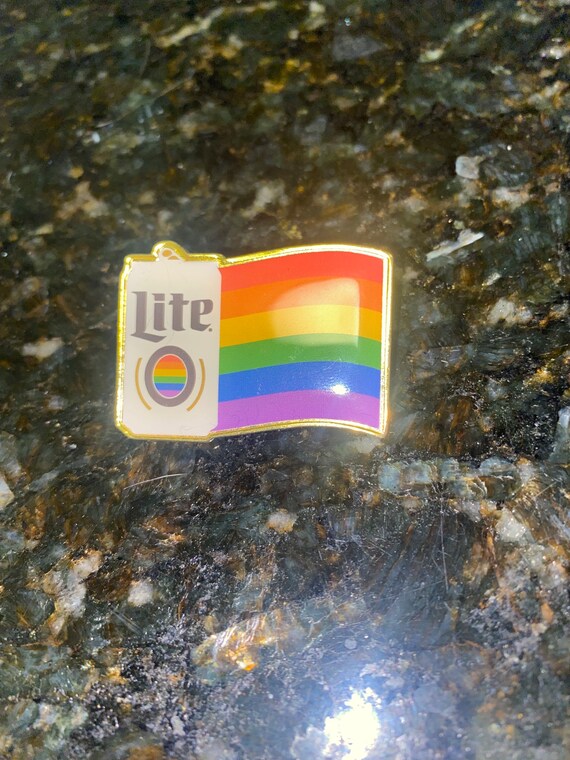 Miller Lite LGBTQ Pride Flag Lapel Pin Limited Promo Etsy
