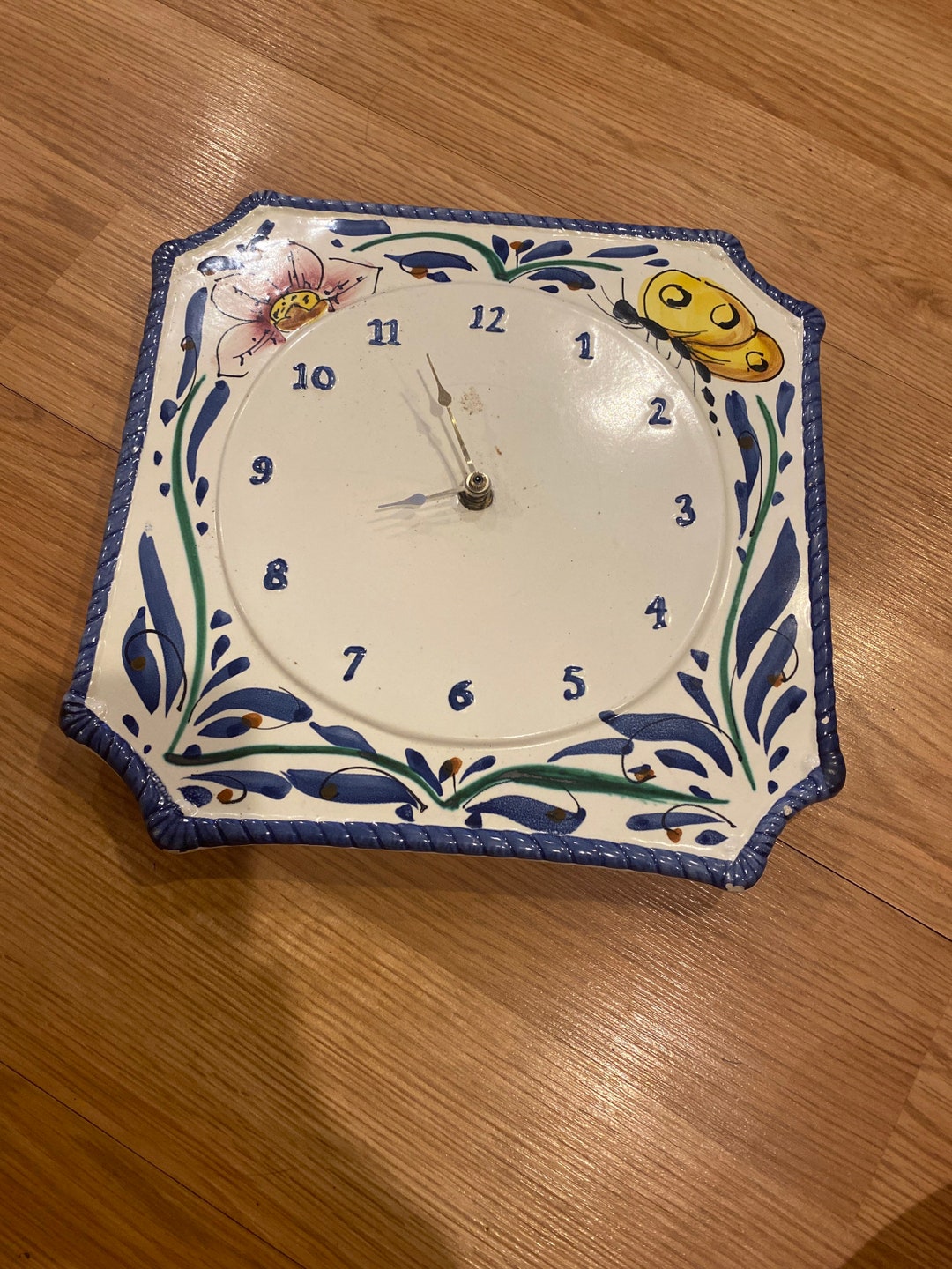 Wall Clock Italian Pottery Florence Made in Italy Hand Etsy