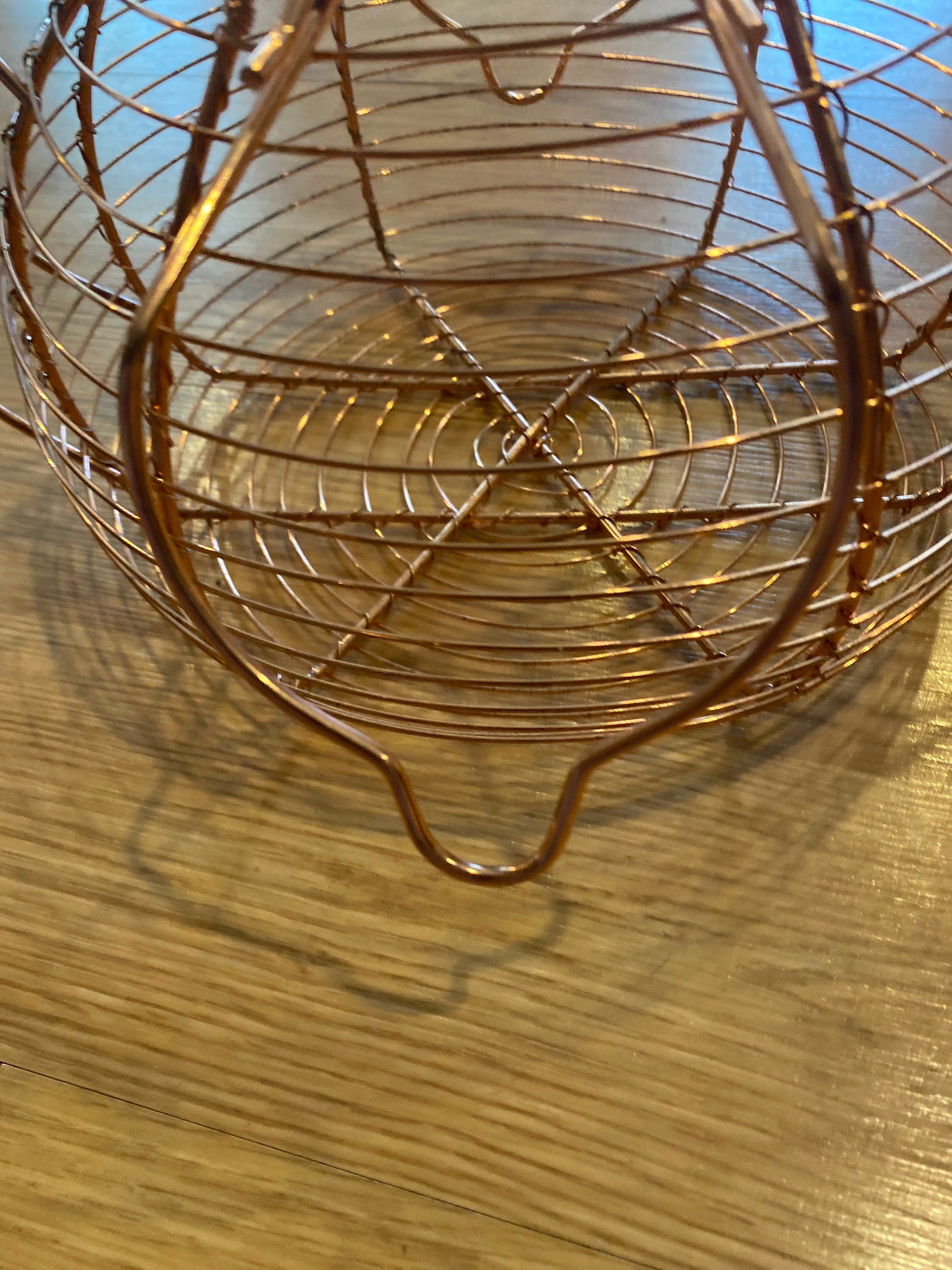 Vintage Teapot Wire Basket Country Tea Kettle shaped Copper Etsy