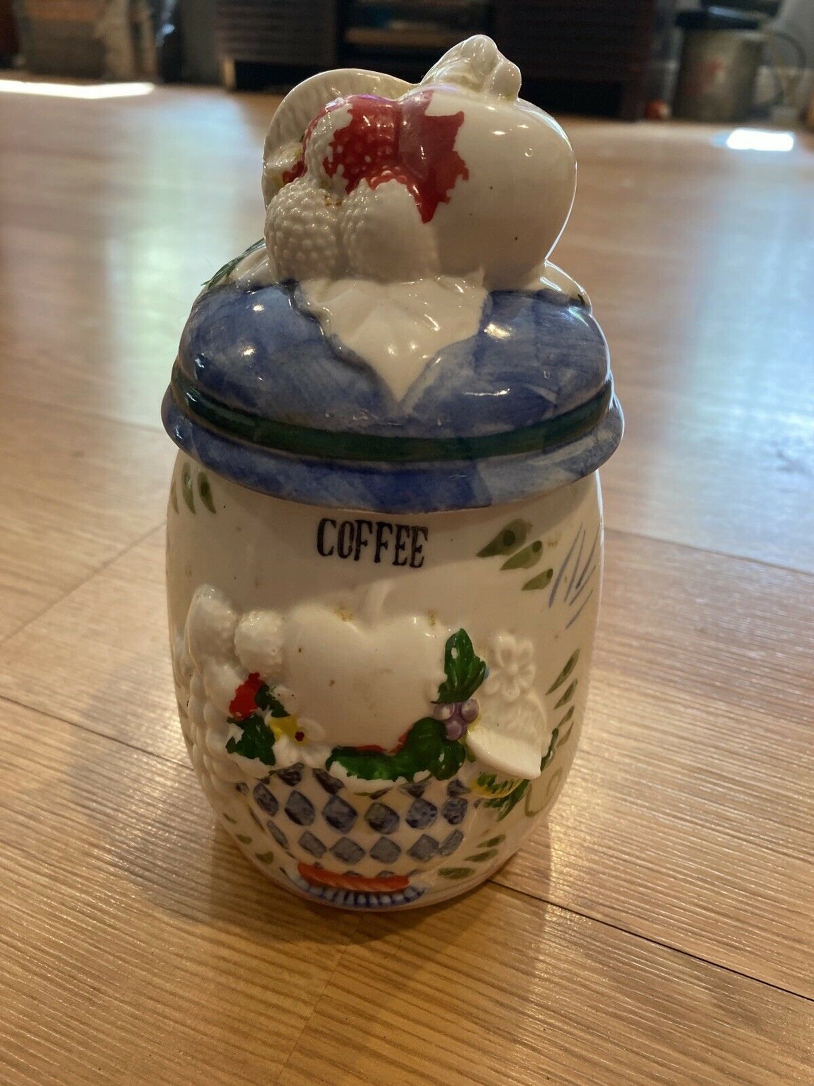 Vintage Ceramic Handpainted Coffee Jar With Lid Etsy Italia