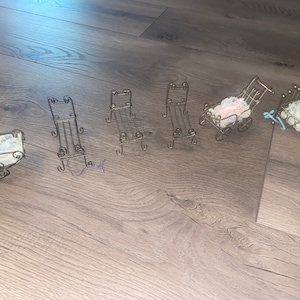 vintage 6 pieces brass nursery dollhouse furniture