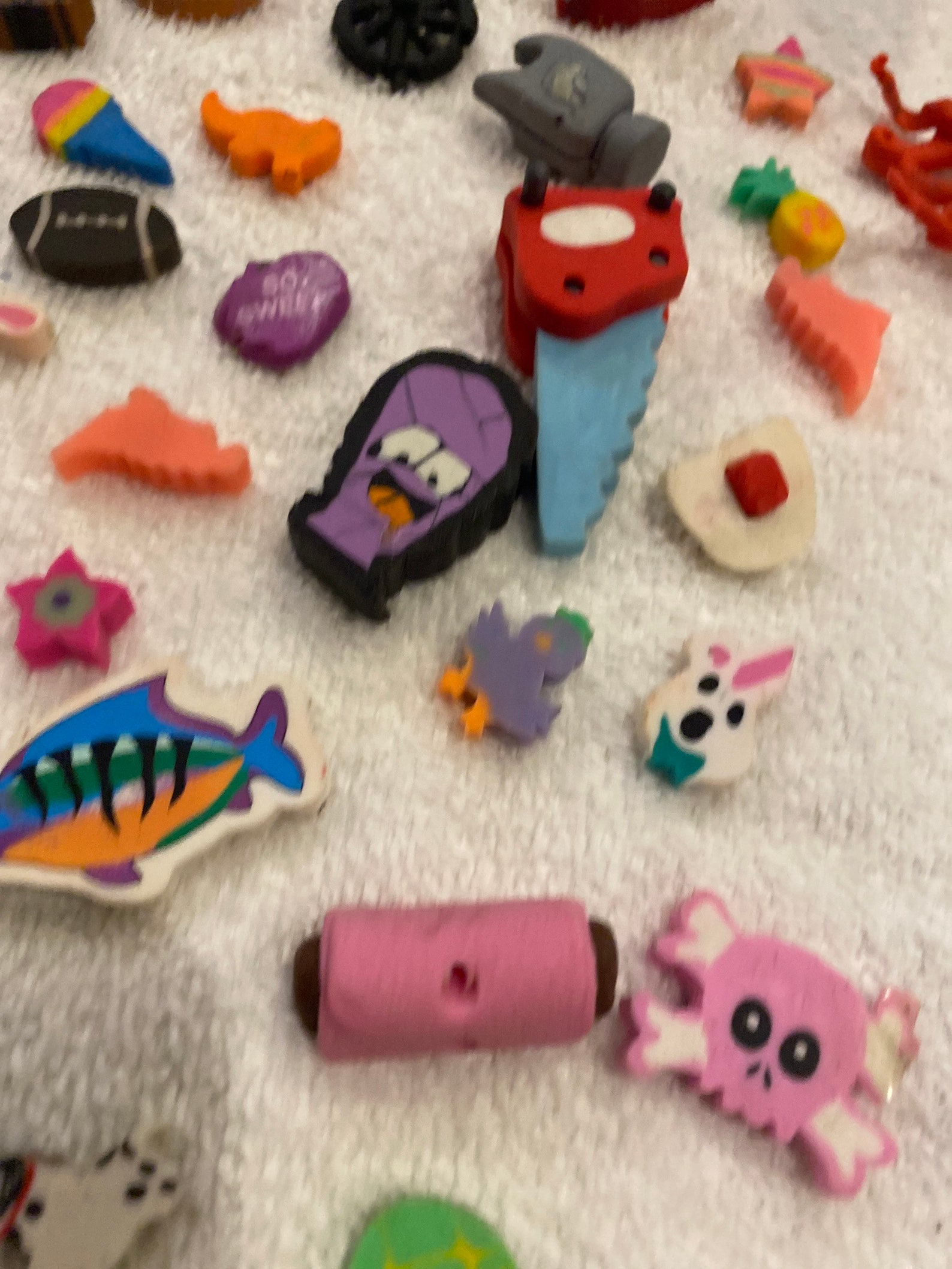 Lot of 100 Vtg rubber erasers vintage and New plus many Etsy