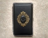 Black rose Victorian Gothic Cigarette Case for 100 39 s,Metal Slim cigarette case,Cigarette holder,Business Card case, Credit Card Case