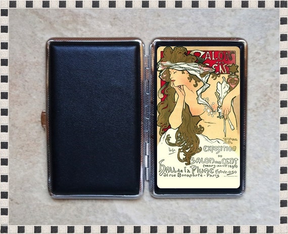 Victorian Cigarette Case, Alphonse Mucha, Metal Cigarette Case, Vintage  Style Ladies Cigarette Case Holder, Credit Card Case, I.D. Holder