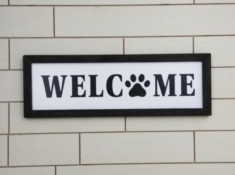 Download Paw Print Sign Wood Welcome Sign Dog Lover Gift Outdoor | Etsy