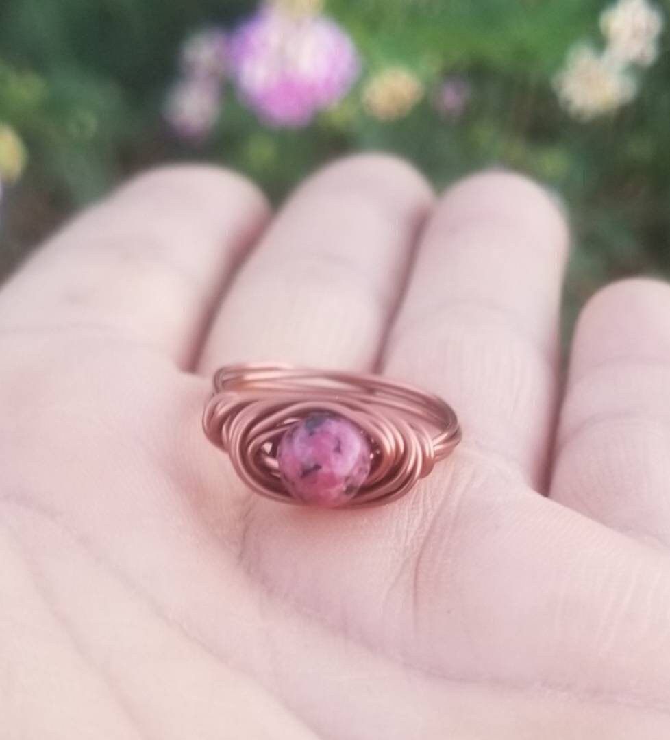 Boho blossom pink ring discount