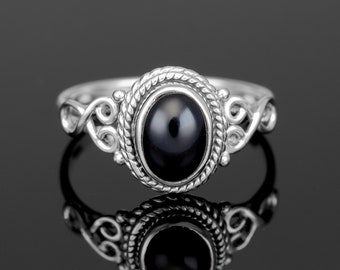 CZgem Natural Black Onyx Ring 925 Sterling Silver Ring Gemstone Womens Jewelry Handmade Ring Size 6.75 CZgem Natural Black Onyx Ring 925 Sterling Silver Ring Gemstone Womens Jewelry Handmade Ring Size 6.75
