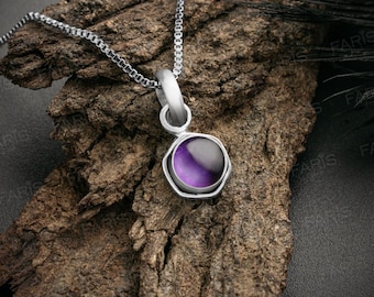 925 Sterling Silver Purple Amethyst Gemstone Ladies Hexagon Pendant Necklace Gift