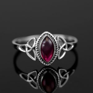 Markiezin rode granaat 925 sterlingzilveren edelsteen damesring sieraden geschenkverpakking sieraden
