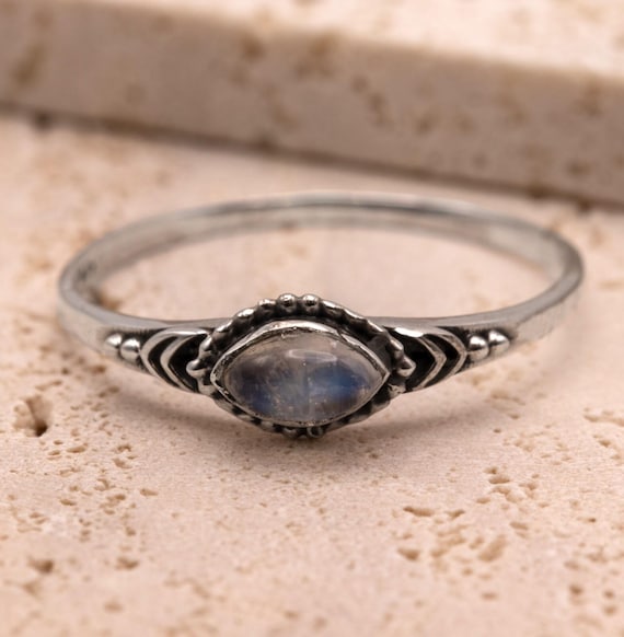 Anello Con Pietra Di Marquise, Anello Con Pietra Di Luna - Foto 10