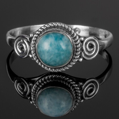 925 Stamped Sterling Silver Ladies Turquoise Round Ring - Etsy UK