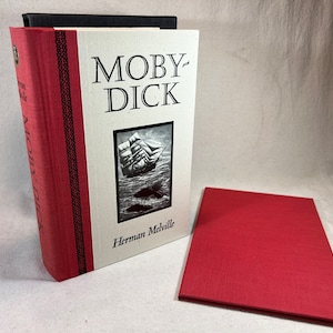 Moby Dick autorstwa Hermana Melville'a Rzadki 1994 Twarda oprawa z obwolutą | Zawiera podpisany limitowany wydruk autorstwa ilustratora Marka Summersa